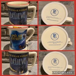 LOT/3 The Polar Express Believe Mugs Full-Sized for Coffee Tea or Hot Chocolate